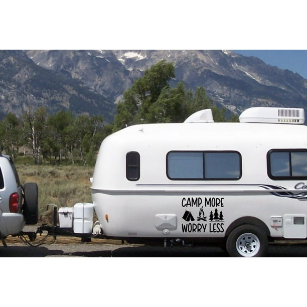 T@G Teardrop Trailer Window Decal Worry Less Camp More T@G Teardrop Trailer Window Decal Worry Less Camp More